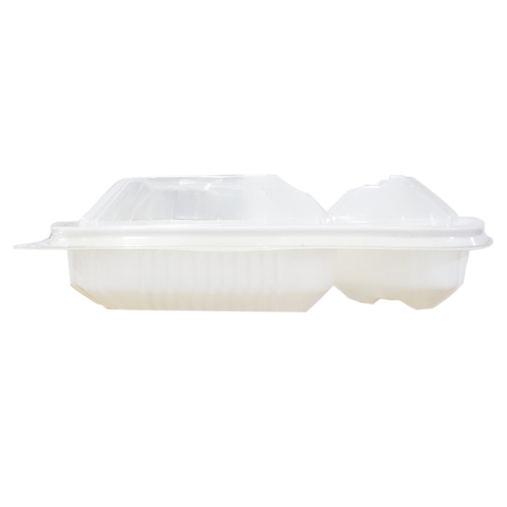 Food Container EPP 15 (3 Compartments) PP White with PET Lid *6