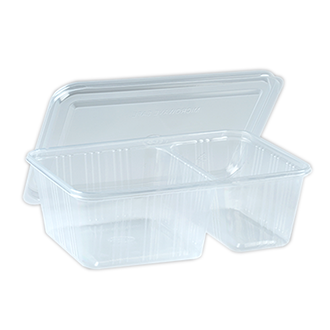 Food Container 750 cc. 2 Compartment PPN with Lid