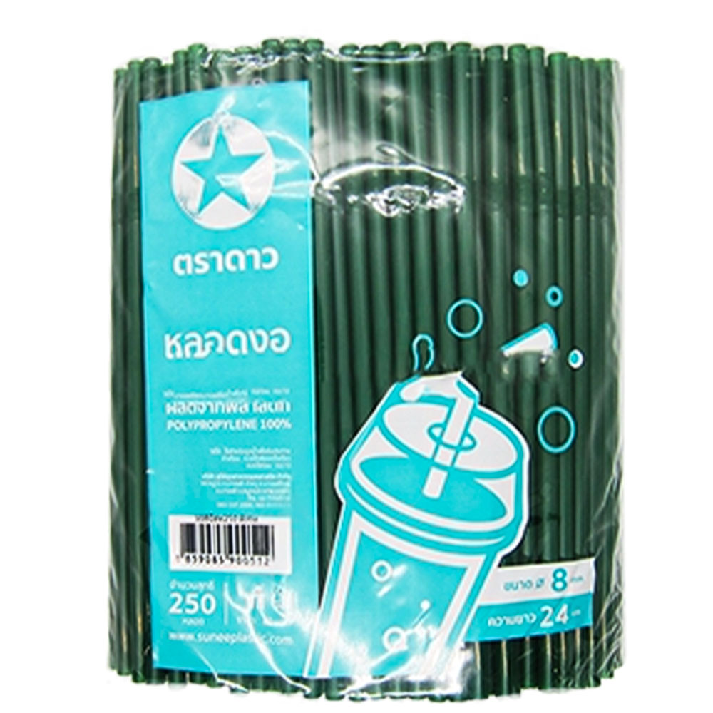 Straw Big Green Has Plastic*40