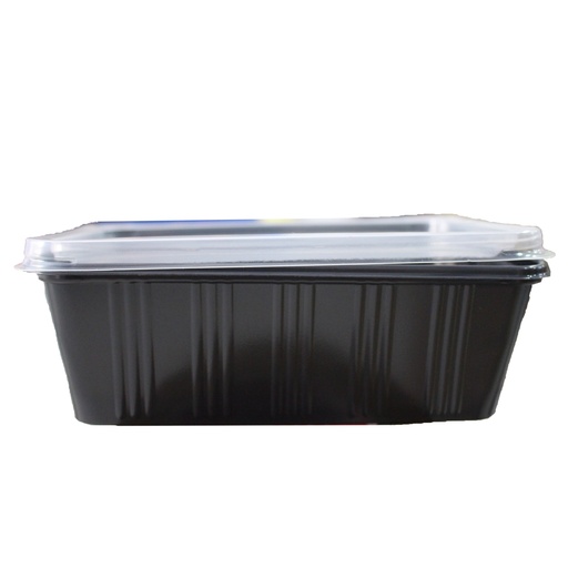 Food Container 750 ML. 1 Compartment PPN BLACK with Lid