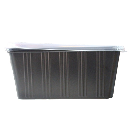 Food Container 1000 ML. 1 Compartment PPN BLACK with Lid 