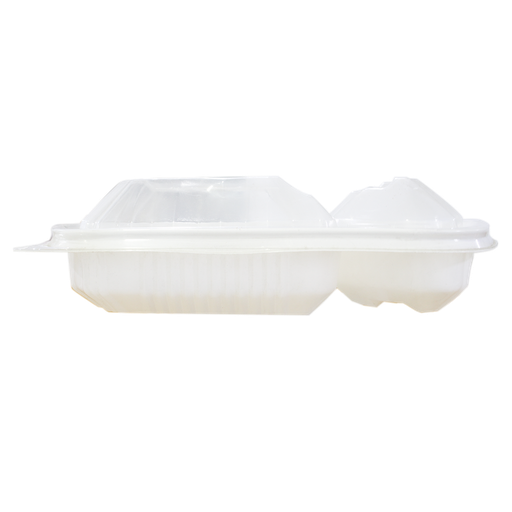 [412120] Food Container EPP 15 (3 Compartments) PP White with PET Lid *6