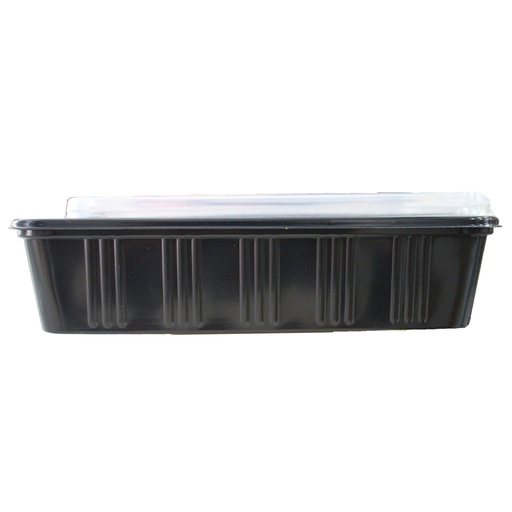 [412138] Food Container 500ML.1 Compartment PPN BLACK with Lid
